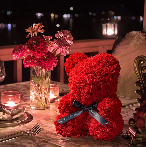 Girlfriend Gifts 25Cm/40Cm Soap Foam Bear Rose Teddy Rose Bear Artificial Flowers Wedding Birthday Valentines Gift for Women